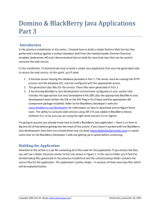 Domino & BlackBerry Java Applications – Part 2