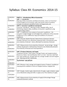 Syllabus: Class XII: Economics: 2014-15