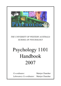 psychology 1101 - The University of Western Australia