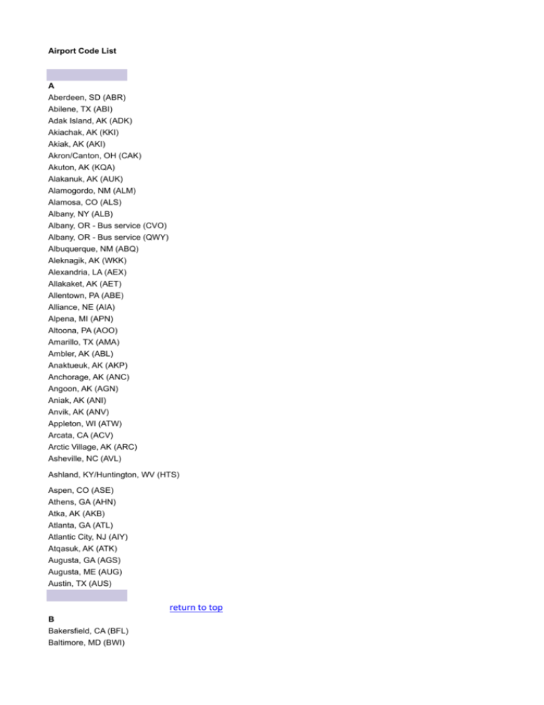 airport-code-list