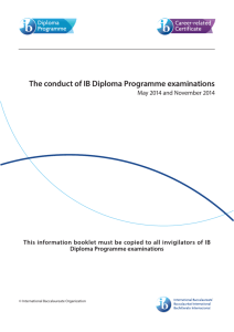 The conduct of IB Diploma Programme examinations