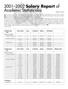 2001–2002 Salary Report of Academic Statisticians