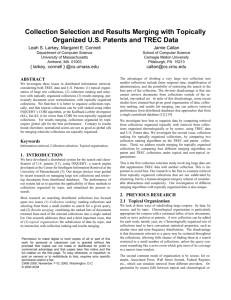 Collection Selection and Results Merging with Topically Organized