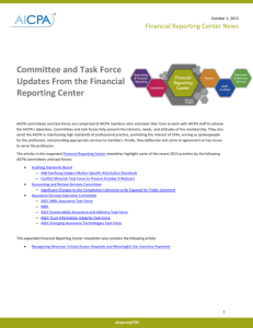 Committee and Task Force Updates From the Financial Reporting