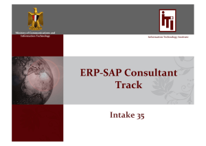 ERP-‐SAP Consultant Track - Information Technology Institute