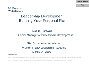 Leadership Development: BUilding Your Personal Plan
