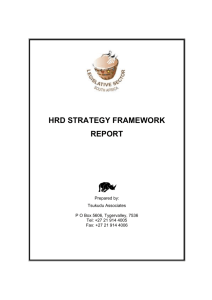 SALS Human Resource Development Strategic Framework 2008