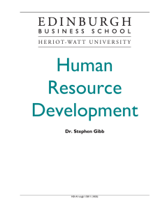 Human Resource Development - Edinburgh Business School