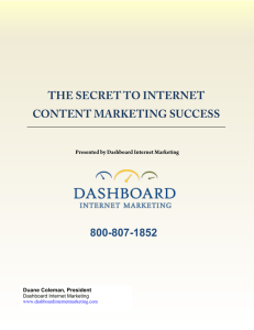 The Secret to Internet Content Marketing Success