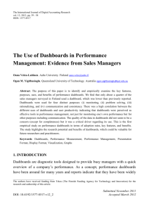 The Use of Dashboards in Performance Management: Evidence