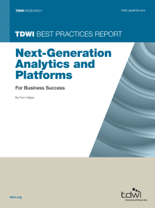 Next Generation Analytics and Platforms
