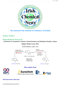 Irish Chemical News 2015 Issue 1 - Institute of Chemistry of Ireland
