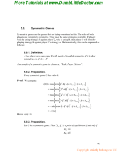 Game Theory homework solution, calss notes 21