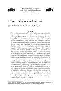 Irregular Migrants and the Law - Philippine Institute for Development