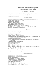 Classical Literature Reading List Sixth Through Eighth Grade