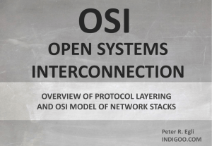 OVERVIEW OF PROTOCOL LAYERING AND OSI MODEL OF