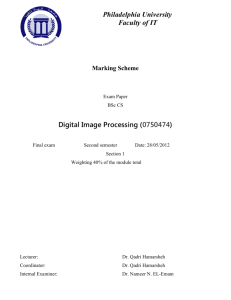 Philadelphia University Faculty of IT Digital Image Processing