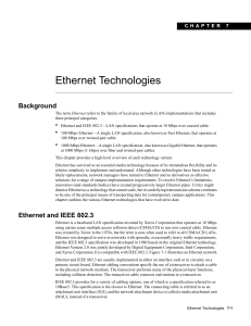 Ethernet Technologies - University of St Andrews