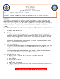 Fire Department Specifications and Requirements