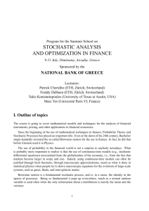 STOCHASTIC ANALYSIS AND OPTIMIZATION IN FINANCE