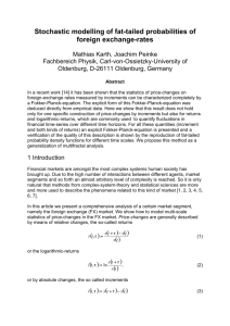 Stochastic modelling of fat-tailed probabilities of foreign exchange