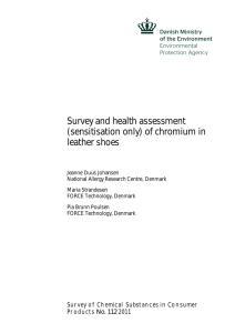 Survey and health assessment (sensitiation only) of chromium in