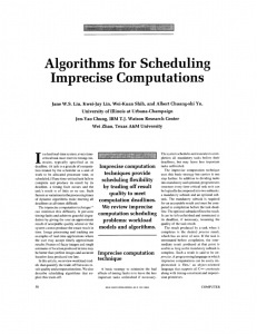 Algorithms for scheduling imprecise computations