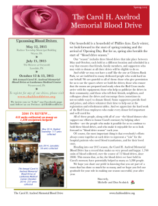 Blood Drive Update Spring 2015