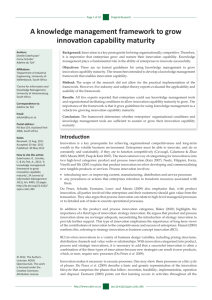 A knowledge management framework to grow innovation capability