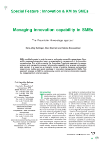 Managing innovation capability in SMEs