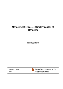 Management Ethics – Ethical Principles of Managers