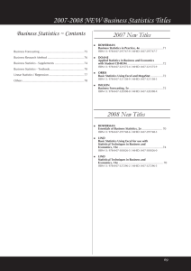 2007-2008 NEW Business Statistics Titles - McGraw