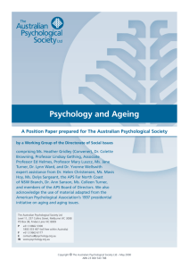 Psychology and Ageing Position Paper