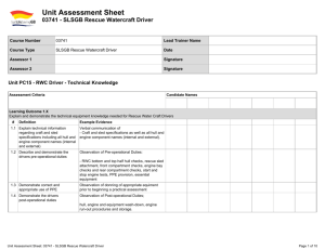 SLSGB Rescue Watercraft Driver – Unit Assessment Sheet