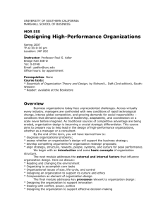 Designing High-Performance Organizations