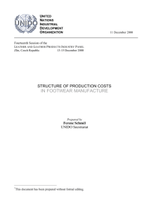 structure of production costs in footwear manufacture
