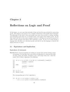 Reflections on Logic and Proof - Computer Science and Engineering