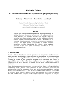 A Classification of Credential Repositories Highlighting MyProxy