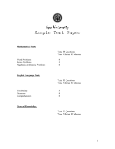 Iqra University Sample Test Paper