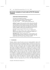 Economic valuation of coral reefs at Phi Phi Islands, Thailand