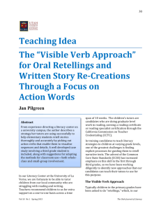 Teaching Idea The “Visible Verb Approach” for Oral Retellings and