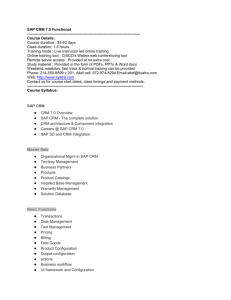 SAP CRM 7.0 Functional