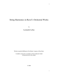 String Harmonics in Ravel's Orchestral Works