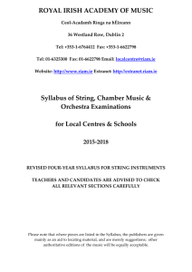 Syllabus for Stringed Instruments 2015-2018