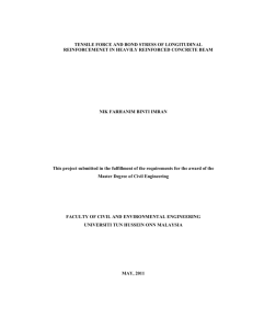 TENSILE FORCE AND BOND STRESS OF LONGITUDINAL