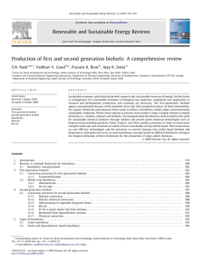 Production of first and second generation biofuels: A comprehensive