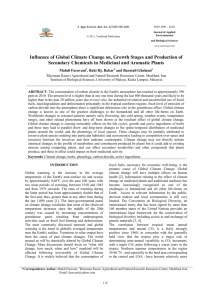 Influence of Global Climate Change on, Growth Stages and