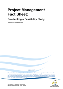 Feasibility Study Fact Sheet