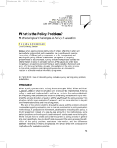 What is the Policy Problem?