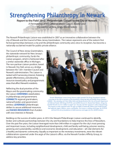 Newark Philanthropic Liaison Update to the Field (2012)